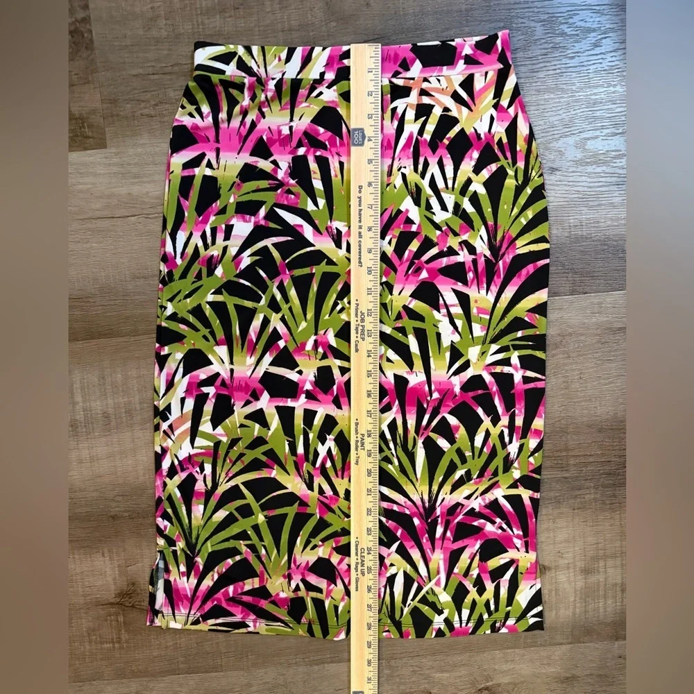 Kasper Tropical Leaf Print Pencil Skirt Size 2